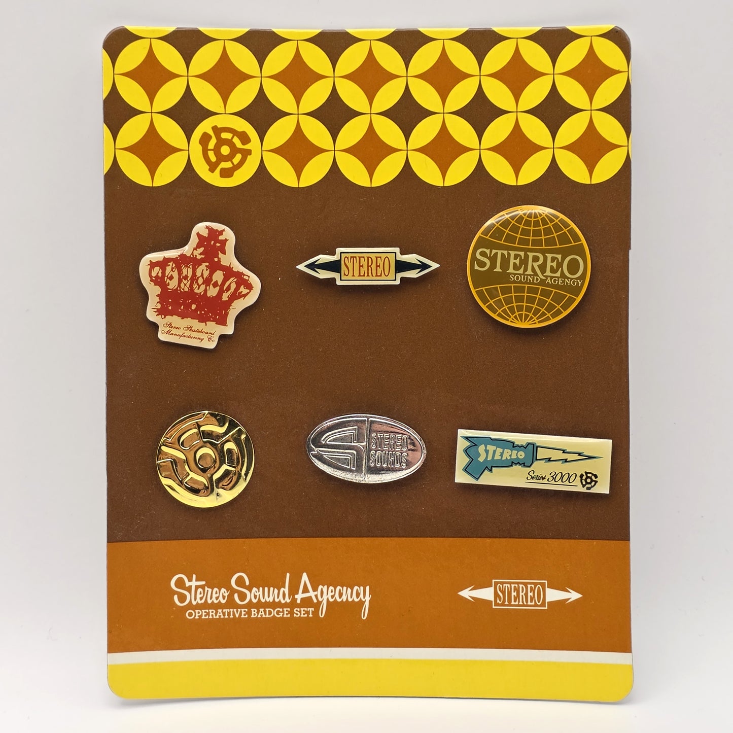 Stereo Skateboards Pin Badge Set x 6